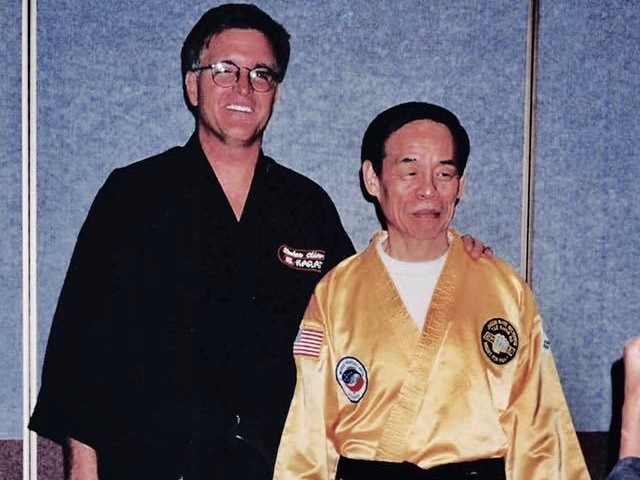 Grand Master Stephen Oliver with Grand Master Jhoon Rhee at the Mile High Karate Black Belt Retreat in Breckenridge, Colorado